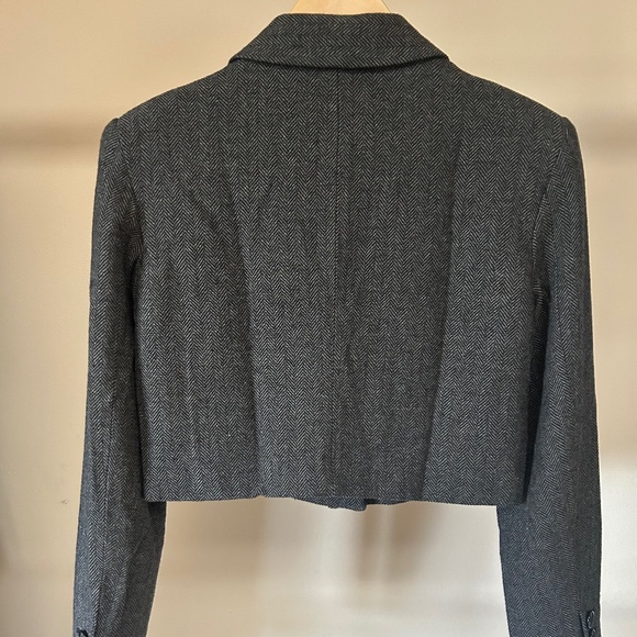 Open Edit Cropped Blazer Herringbone Blazer size M Nordstrom LIKE NEW - Picture 6 of 7